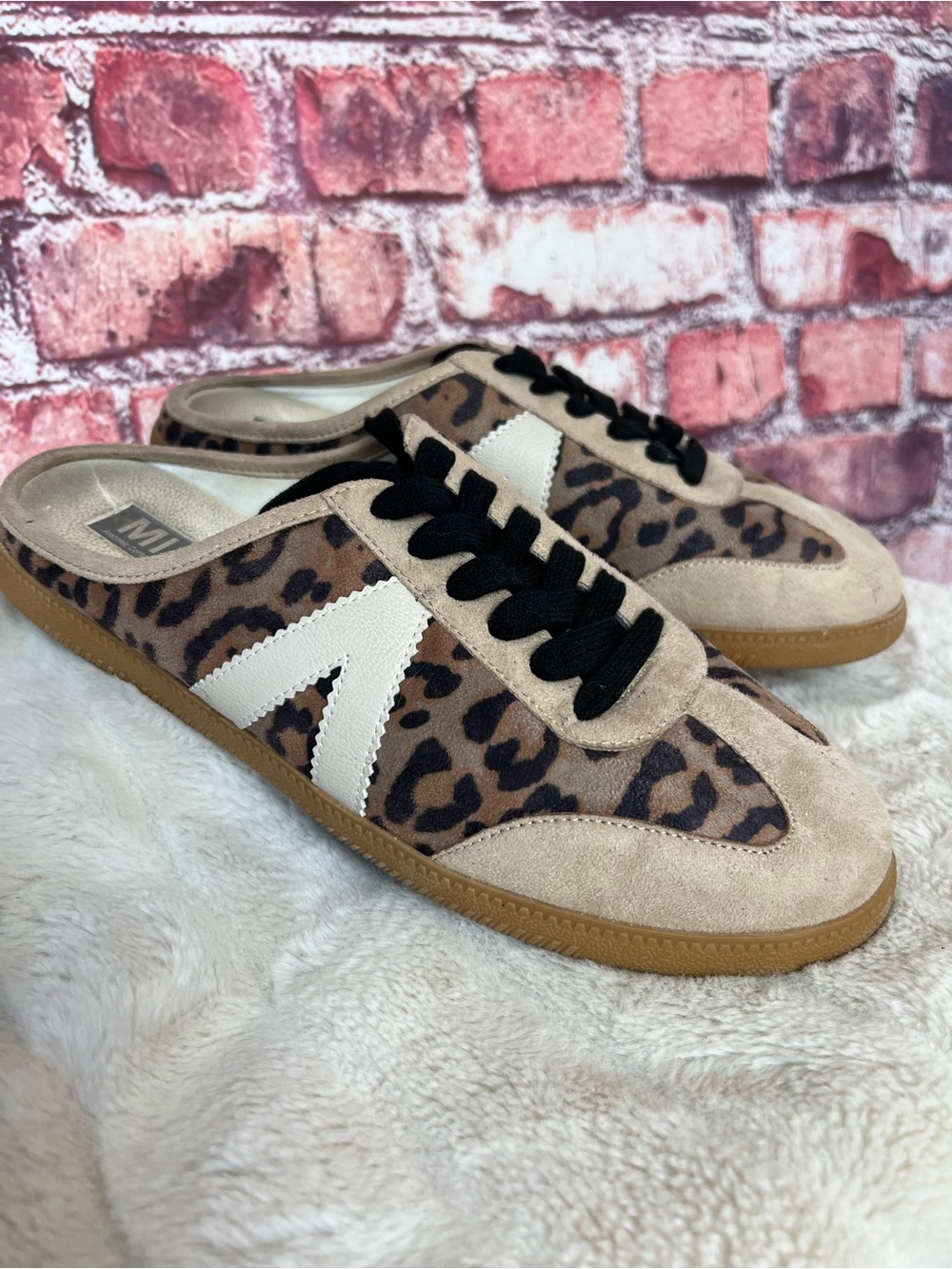 MIA Baron Tan Leopard Print Slip On Mule Sneakers Size 10